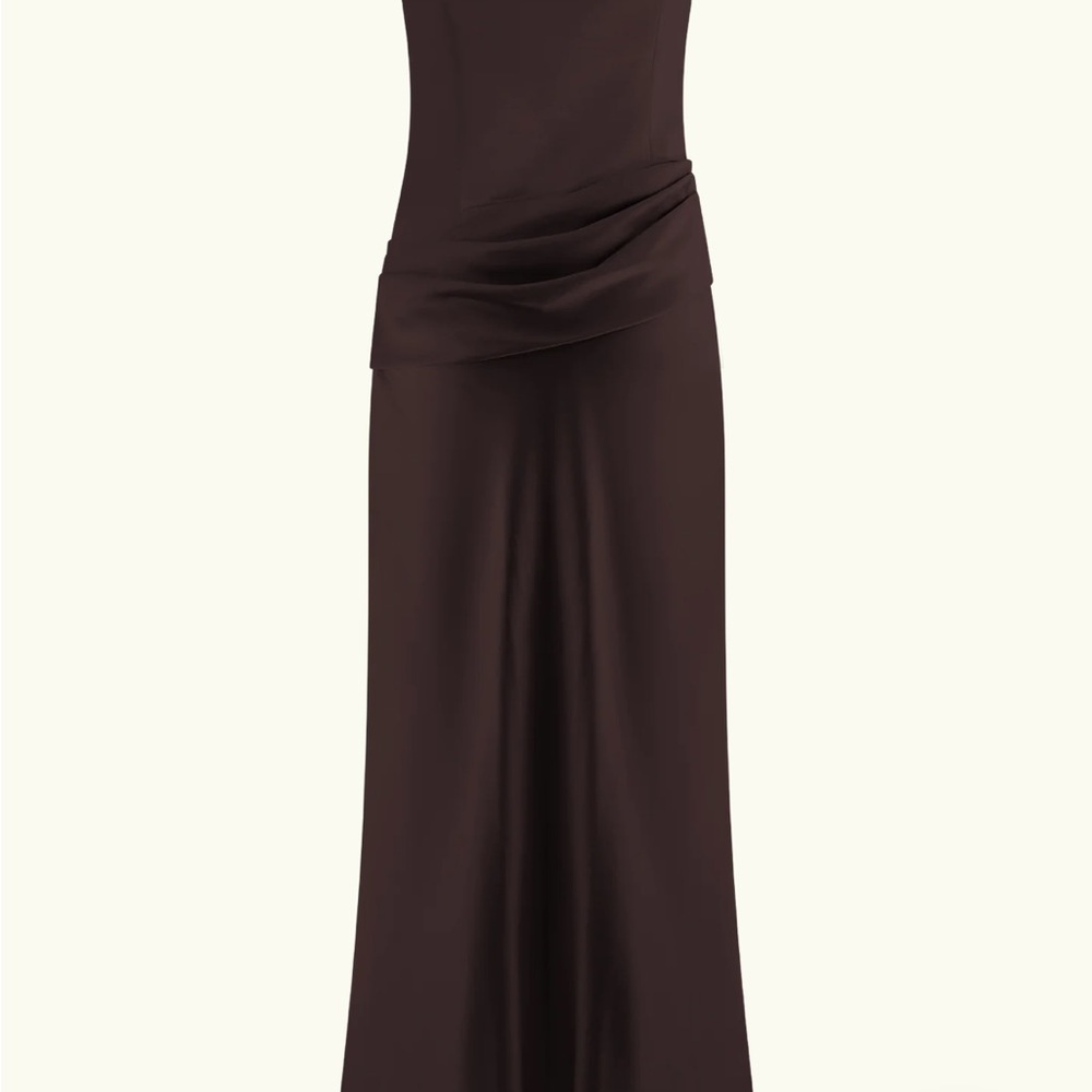 Meshki Chocolate Jasmine Strapless Gown - Picture 11 of 16